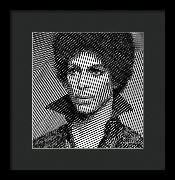 Framed Print - Prince - Tribute In Black And White Sketch