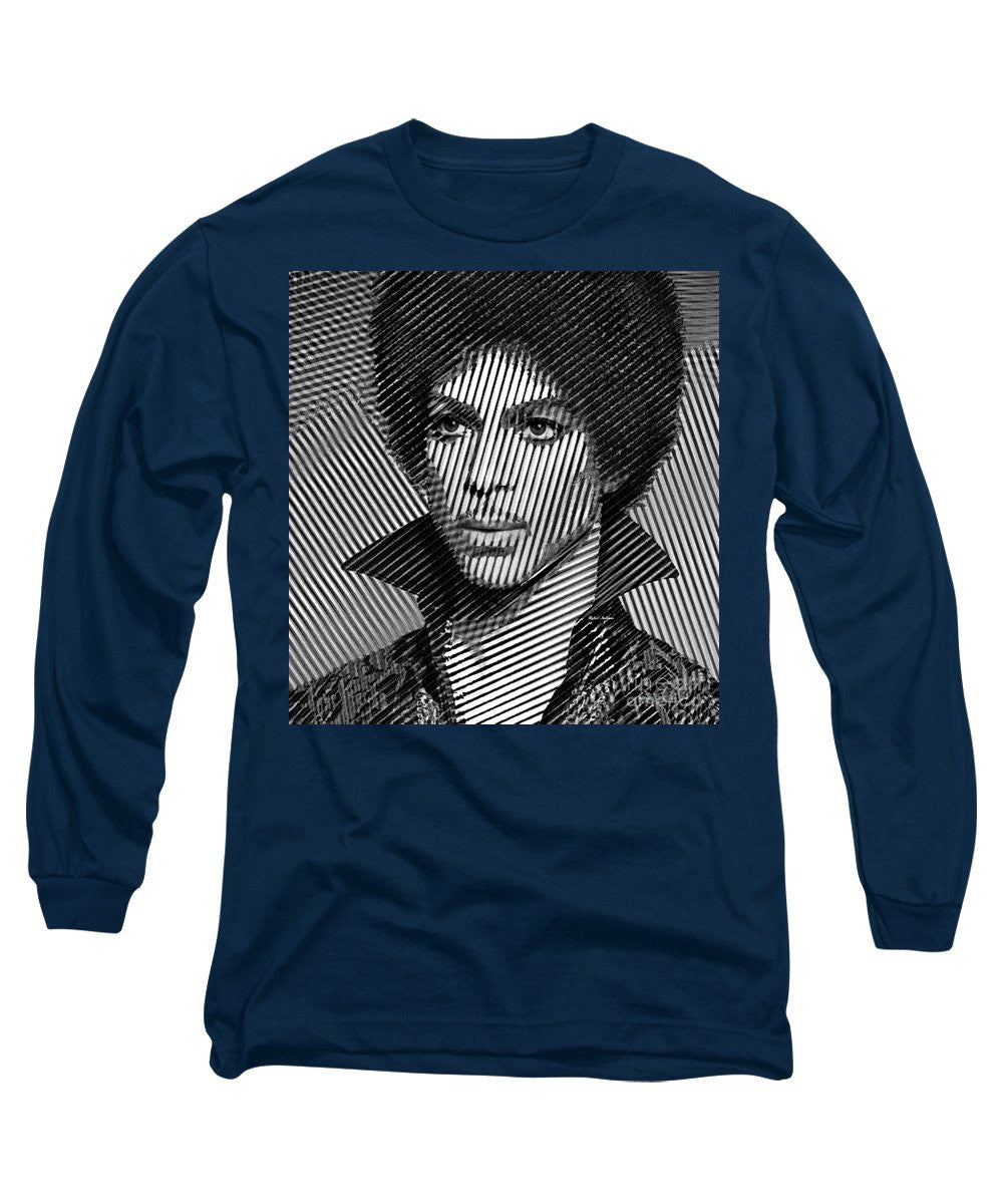 Long Sleeve T-Shirt - Prince - Tribute In Black And White Sketch