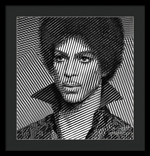 Framed Print - Prince - Tribute In Black And White Sketch