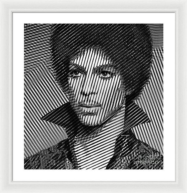 Framed Print - Prince - Tribute In Black And White Sketch