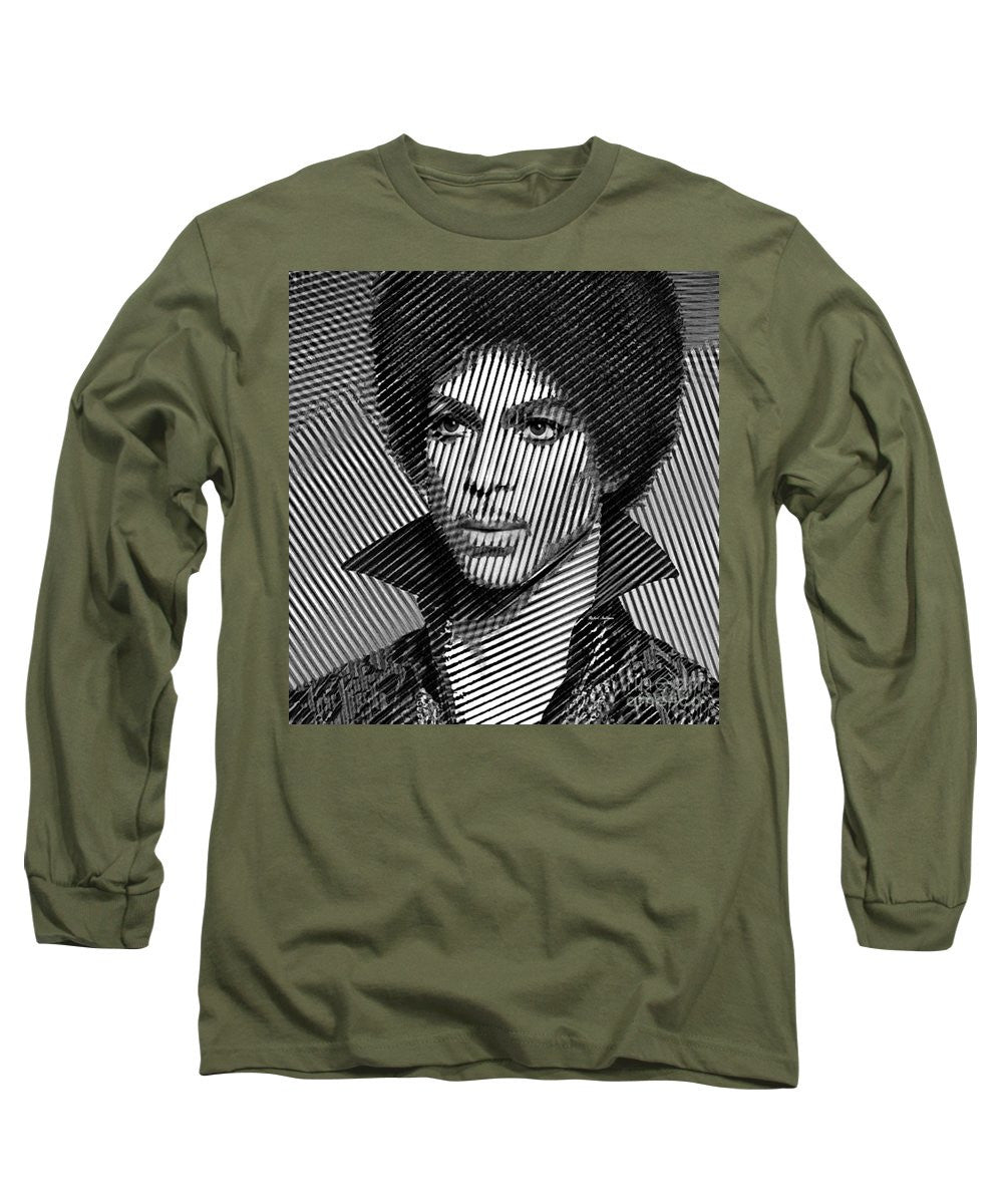 Long Sleeve T-Shirt - Prince - Tribute In Black And White Sketch