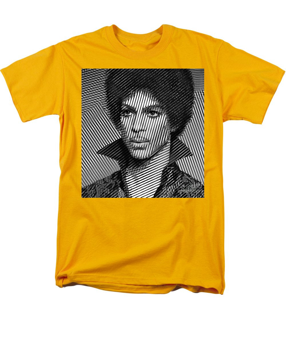 Men's T-Shirt  (Regular Fit) - Prince - Tribute In Black And White Sketch