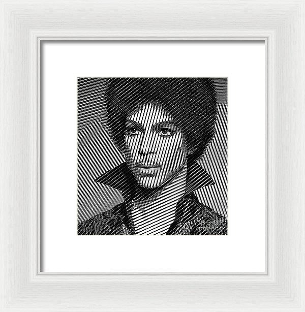 Framed Print - Prince - Tribute In Black And White Sketch