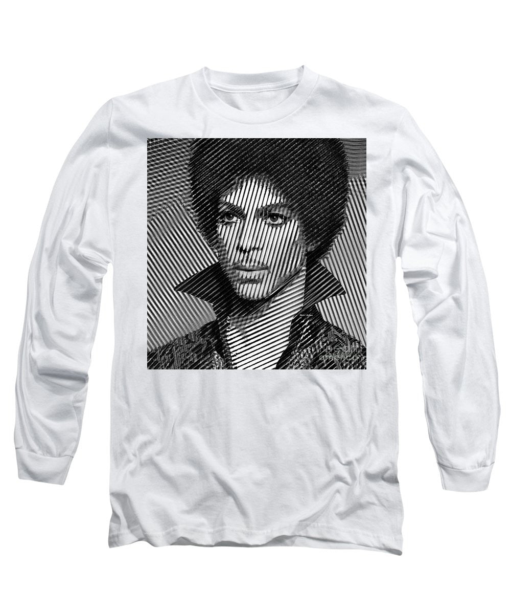 Long Sleeve T-Shirt - Prince - Tribute In Black And White Sketch