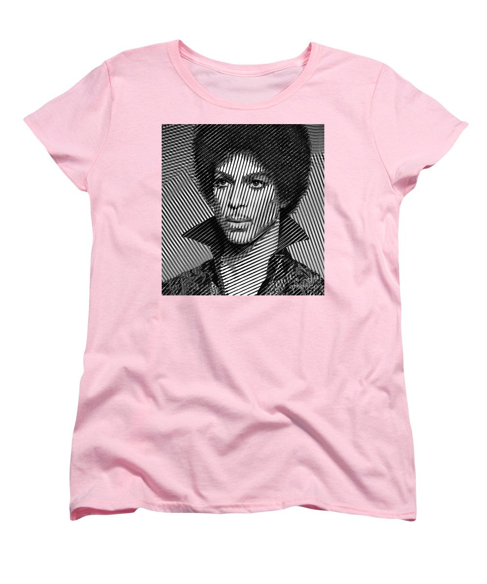 Women's T-Shirt (Standard Cut) - Prince - Tribute In Black And White Sketch