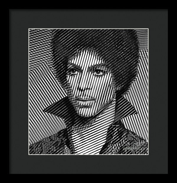 Framed Print - Prince - Tribute In Black And White Sketch