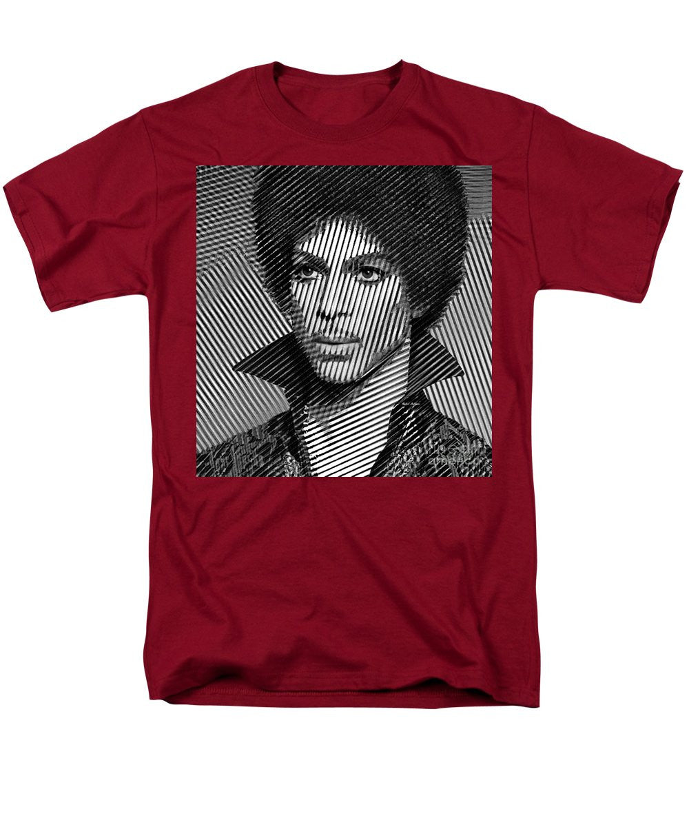 Men's T-Shirt  (Regular Fit) - Prince - Tribute In Black And White Sketch