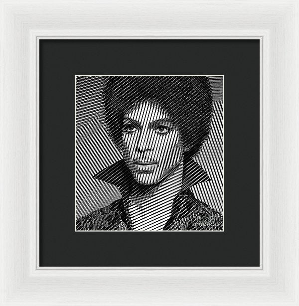 Framed Print - Prince - Tribute In Black And White Sketch