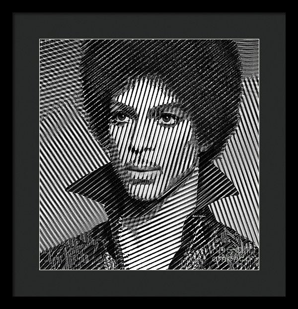 Framed Print - Prince - Tribute In Black And White Sketch