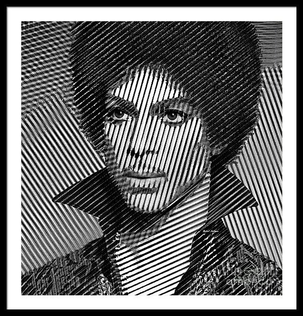 Framed Print - Prince - Tribute In Black And White Sketch