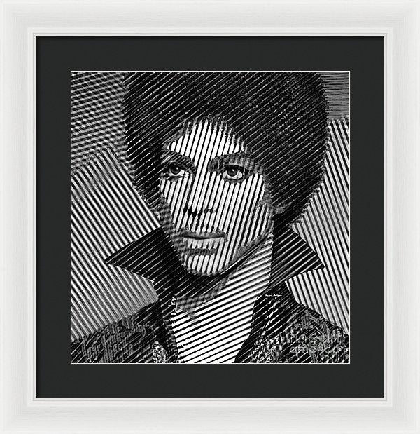 Framed Print - Prince - Tribute In Black And White Sketch