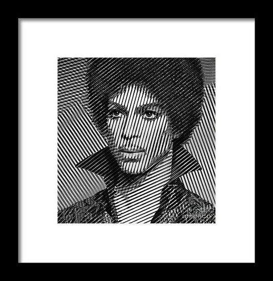 Framed Print - Prince - Tribute In Black And White Sketch