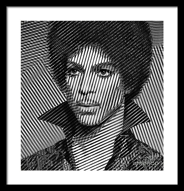 Framed Print - Prince - Tribute In Black And White Sketch