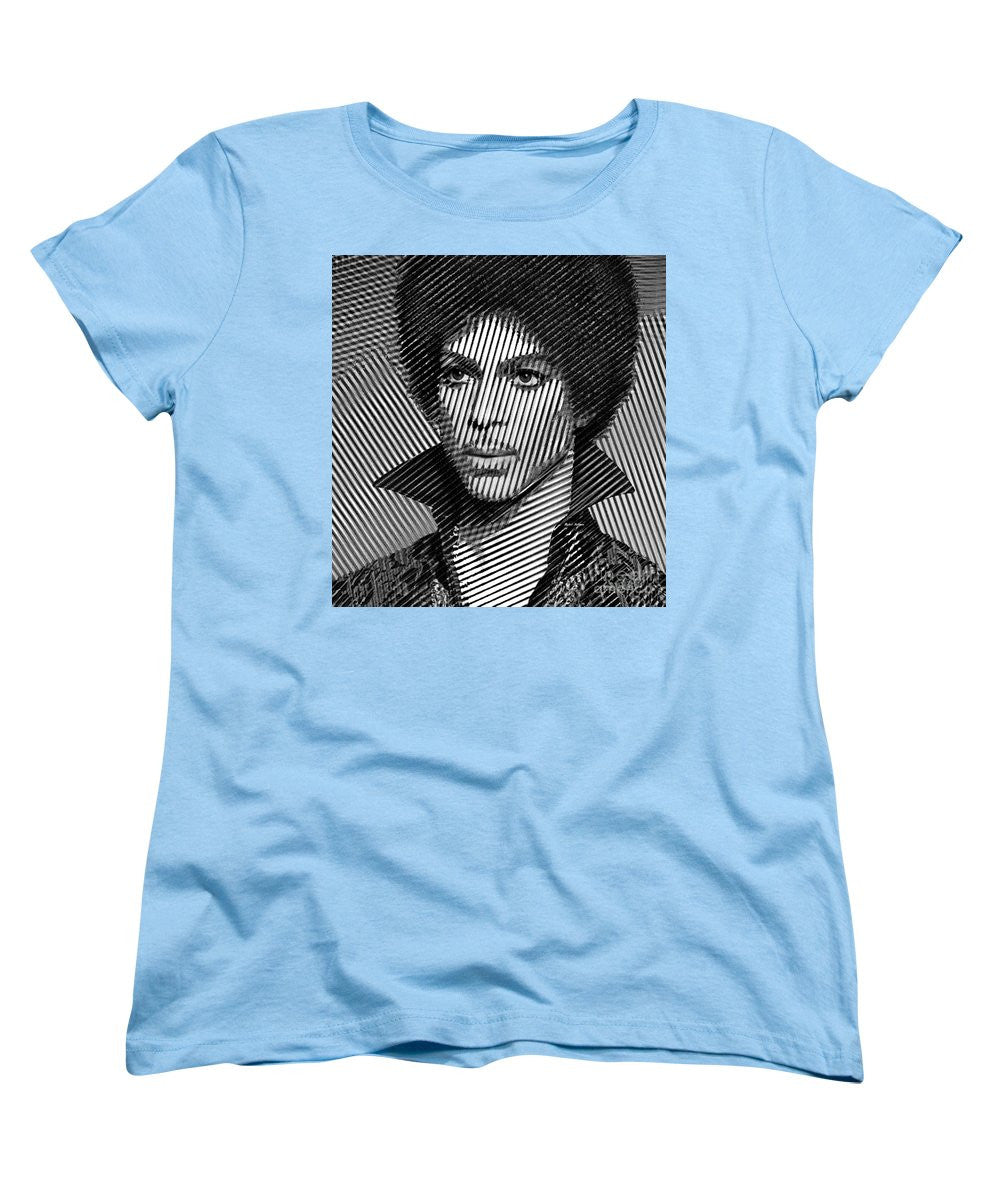 Women's T-Shirt (Standard Cut) - Prince - Tribute In Black And White Sketch