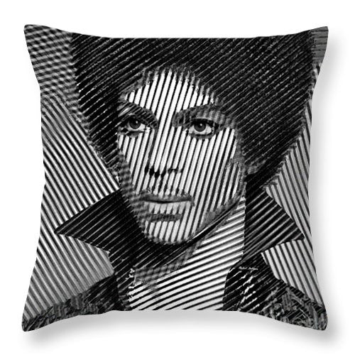 Throw Pillow - Prince - Tribute In Black And White Sketch