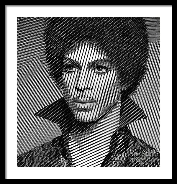 Framed Print - Prince - Tribute In Black And White Sketch