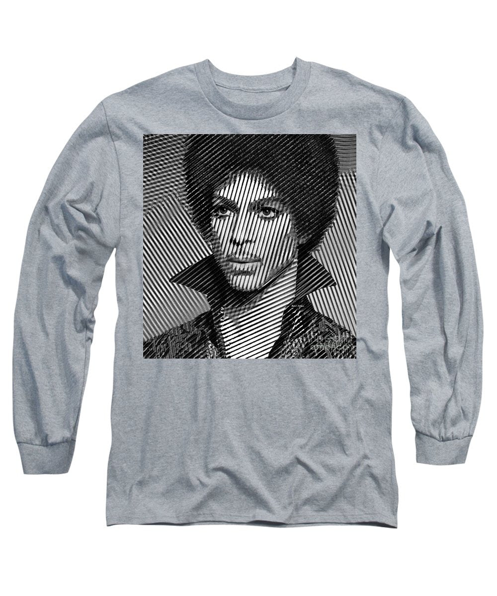 Long Sleeve T-Shirt - Prince - Tribute In Black And White Sketch