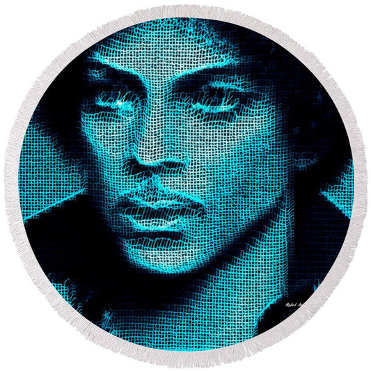 Round Beach Towel - Prince - Tribute In Blue