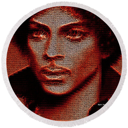 Round Beach Towel - Prince - Tribute In Red
