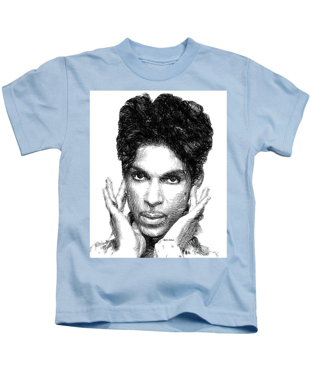 Kids T-Shirt - Prince - Tribute Sketch In Black And White 2