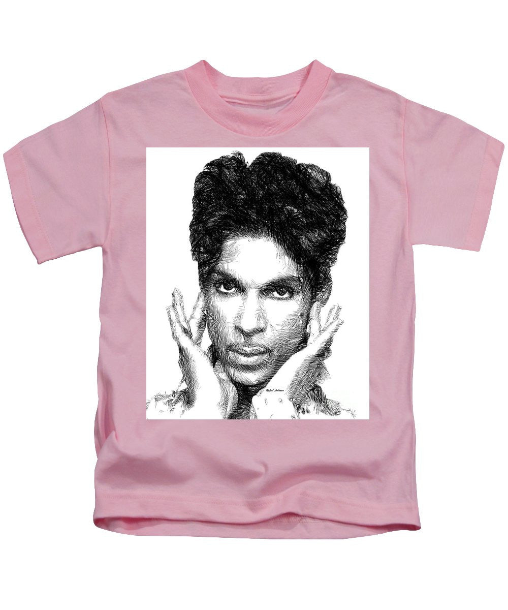 Kids T-Shirt - Prince - Tribute Sketch In Black And White 2