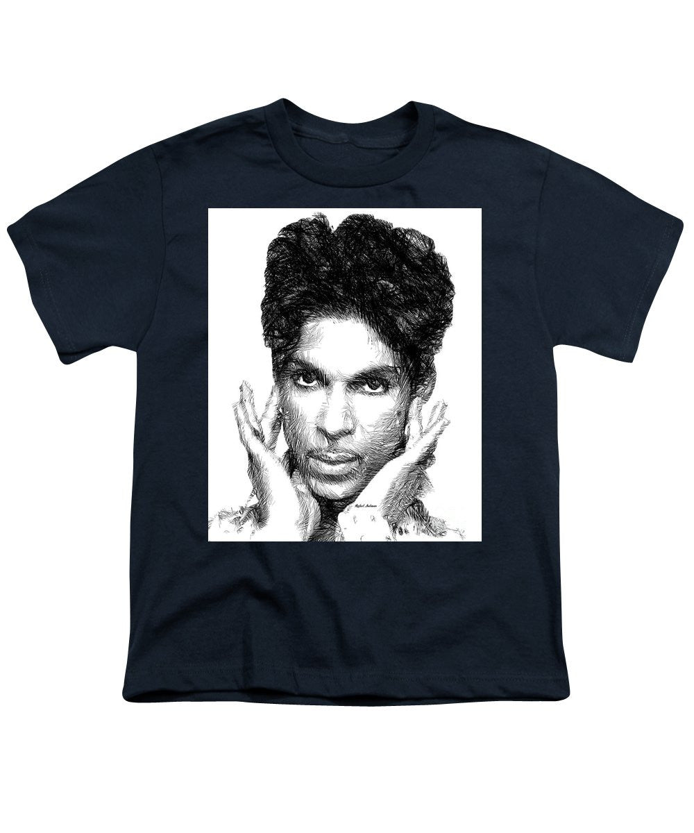 Youth T-Shirt - Prince - Tribute Sketch In Black And White 2