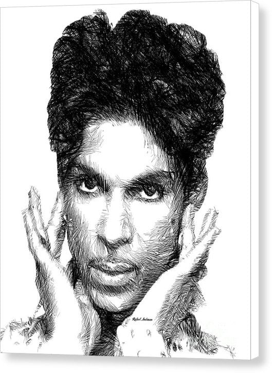 Impression sur toile - Prince - Croquis hommage en noir et blanc 2