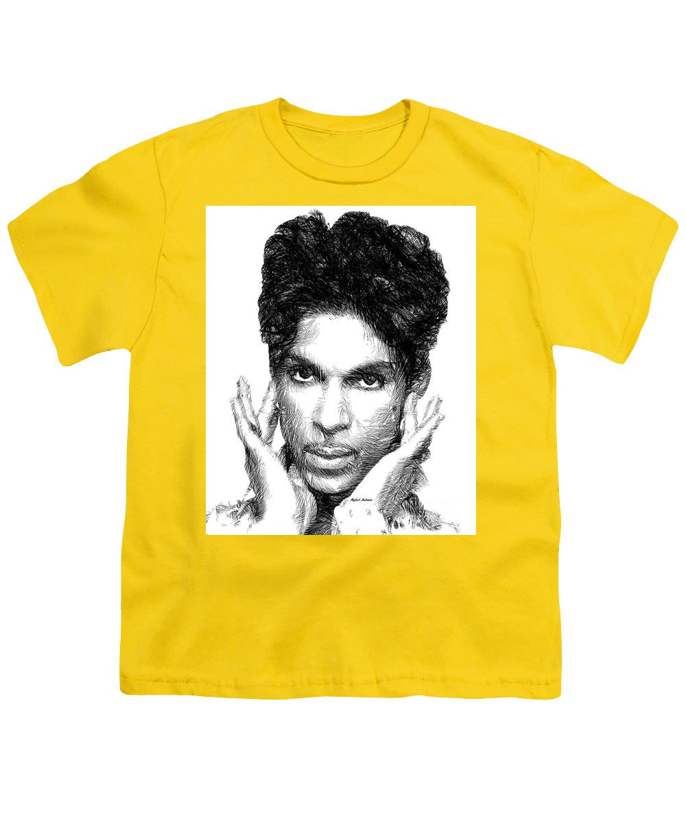 Youth T-Shirt - Prince - Tribute Sketch In Black And White 2