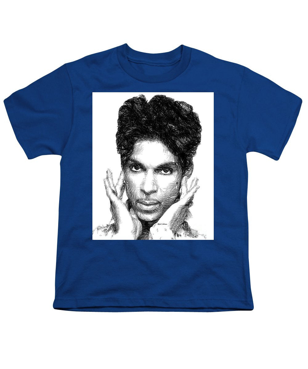 Youth T-Shirt - Prince - Tribute Sketch In Black And White 2