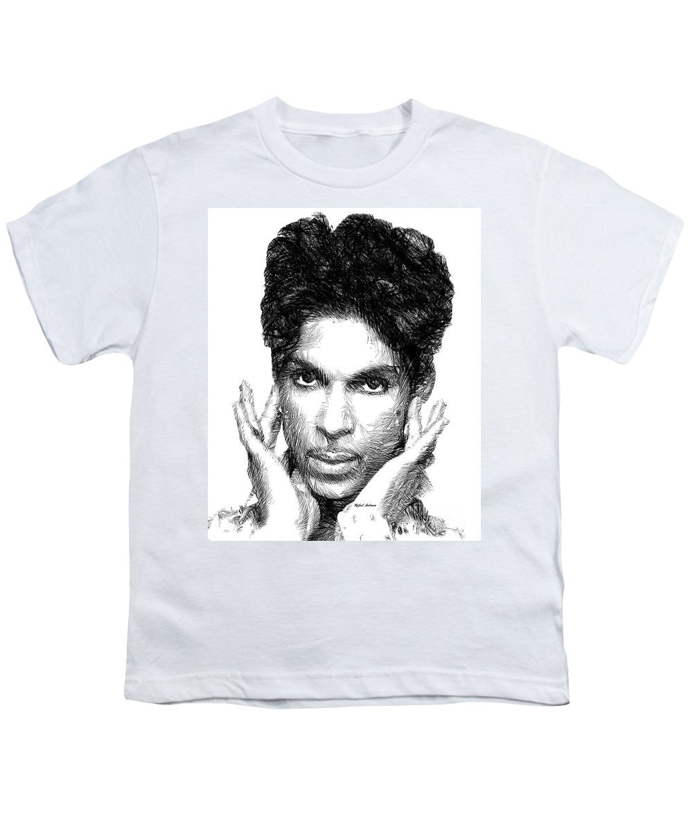 Youth T-Shirt - Prince - Tribute Sketch In Black And White 2