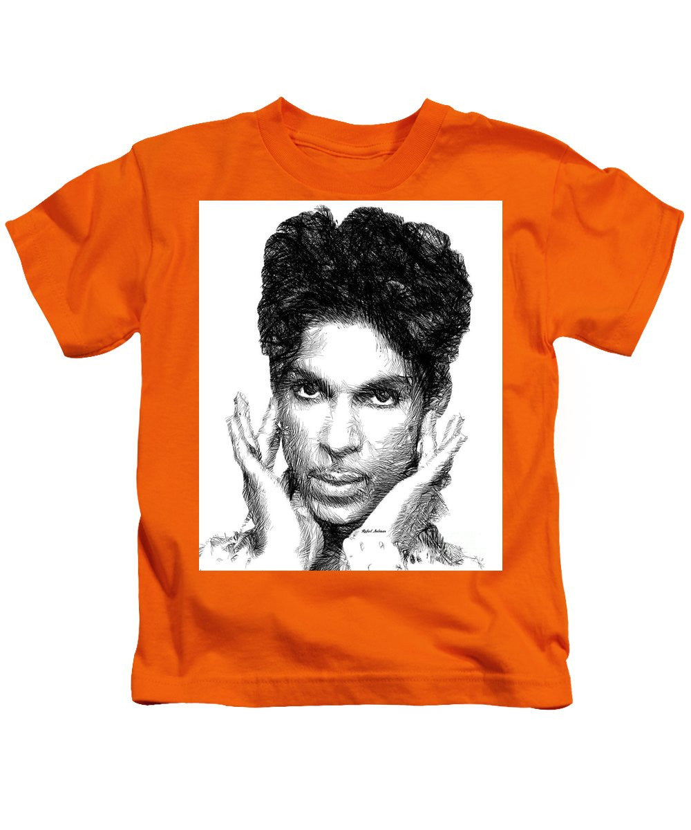 Kids T-Shirt - Prince - Tribute Sketch In Black And White 2