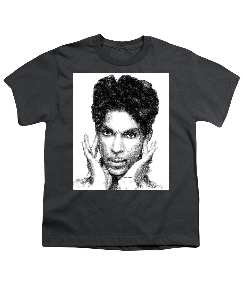 Youth T-Shirt - Prince - Tribute Sketch In Black And White 2