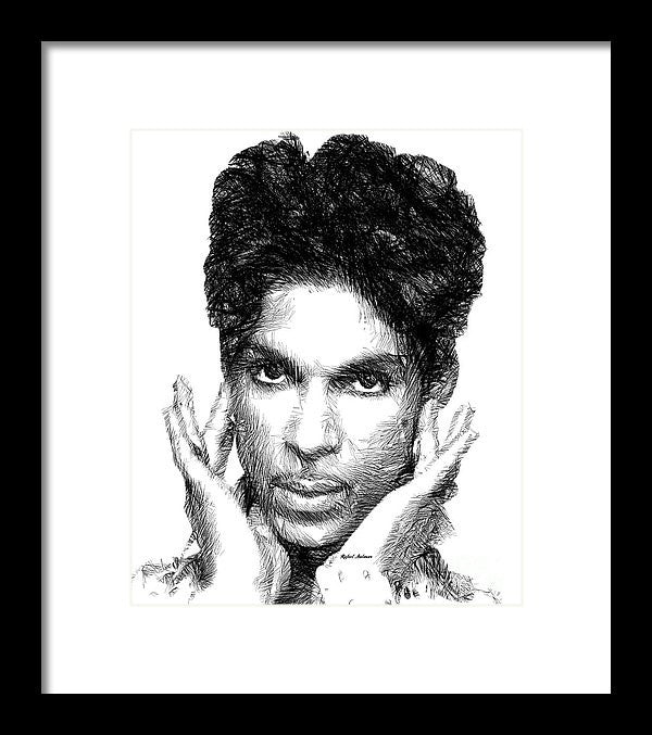 Framed Print - Prince - Tribute Sketch In Black And White 2