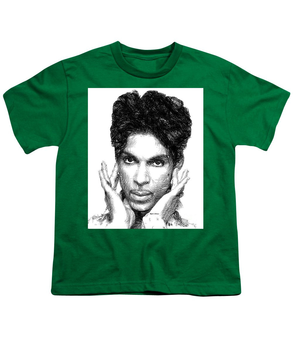 Youth T-Shirt - Prince - Tribute Sketch In Black And White 2