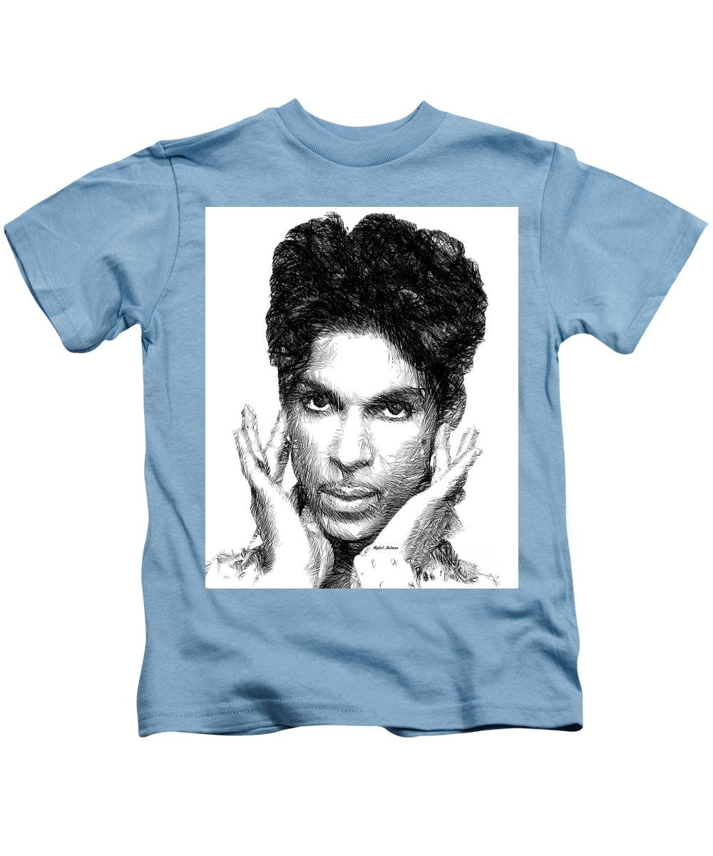 Kids T-Shirt - Prince - Tribute Sketch In Black And White 2