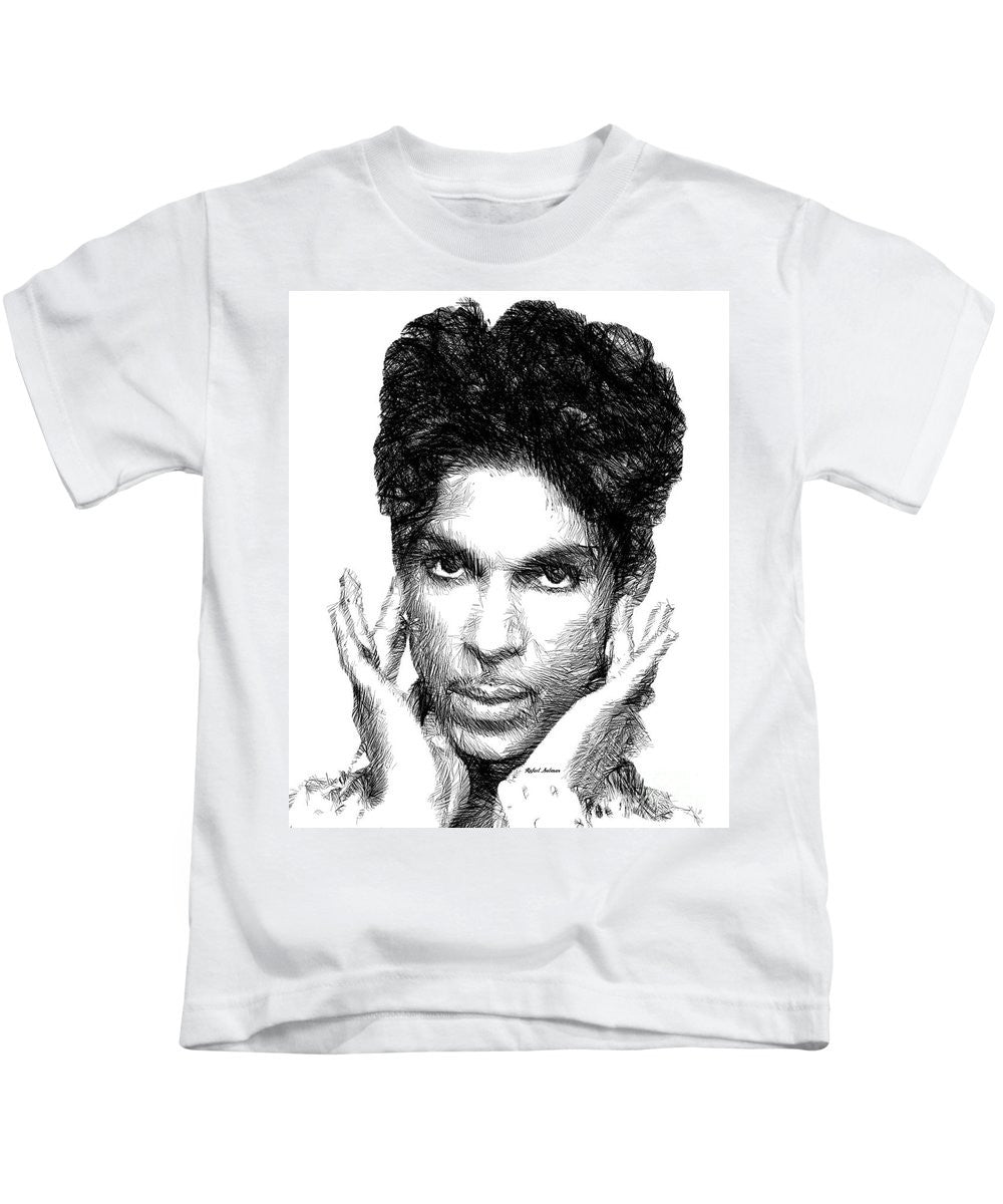 Kids T-Shirt - Prince - Tribute Sketch In Black And White 2