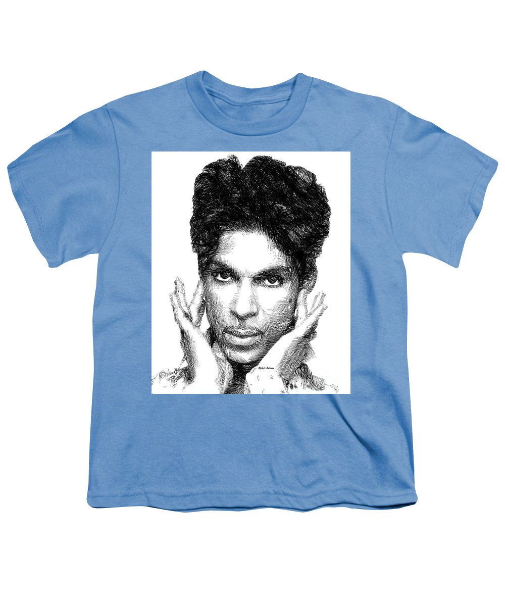 Youth T-Shirt - Prince - Tribute Sketch In Black And White 2