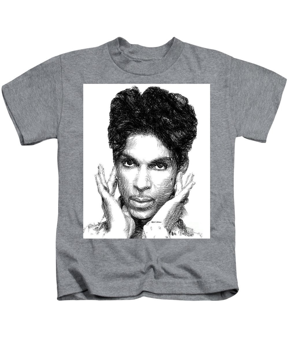 Kids T-Shirt - Prince - Tribute Sketch In Black And White 2