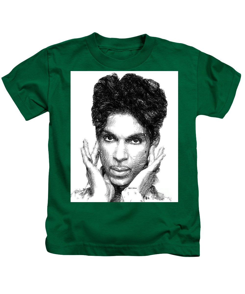 Kids T-Shirt - Prince - Tribute Sketch In Black And White 2