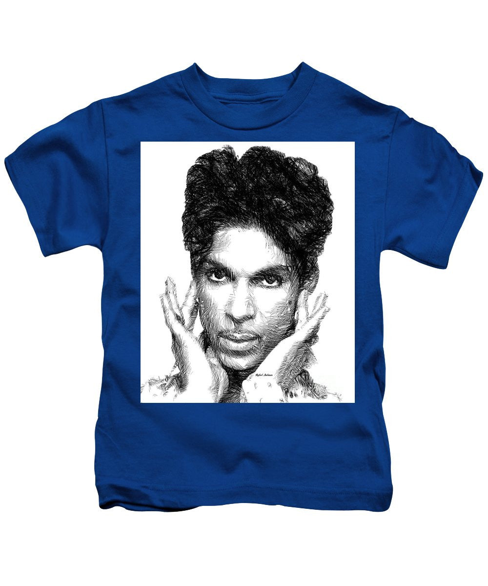 Kids T-Shirt - Prince - Tribute Sketch In Black And White 2