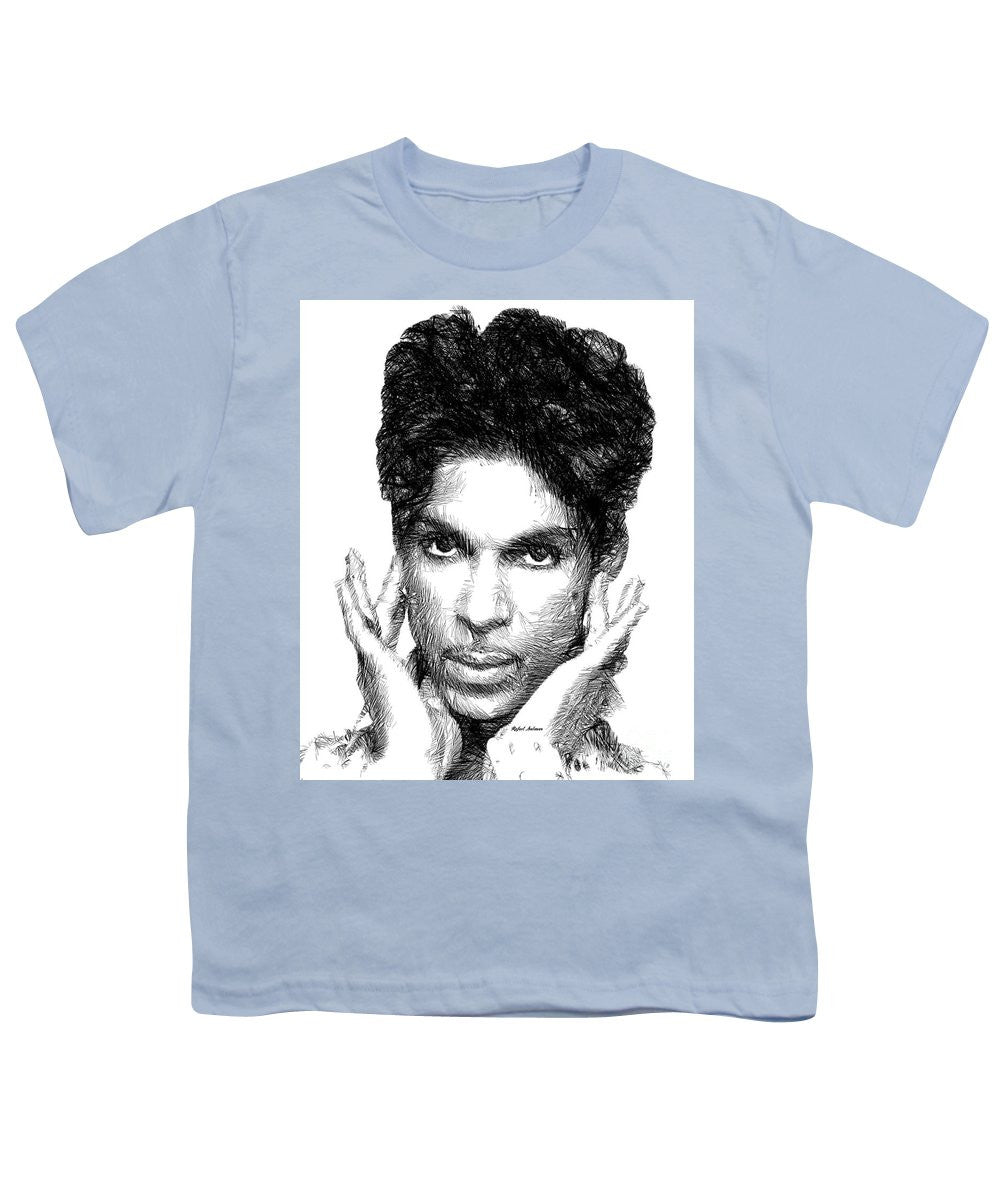 Youth T-Shirt - Prince - Tribute Sketch In Black And White 2