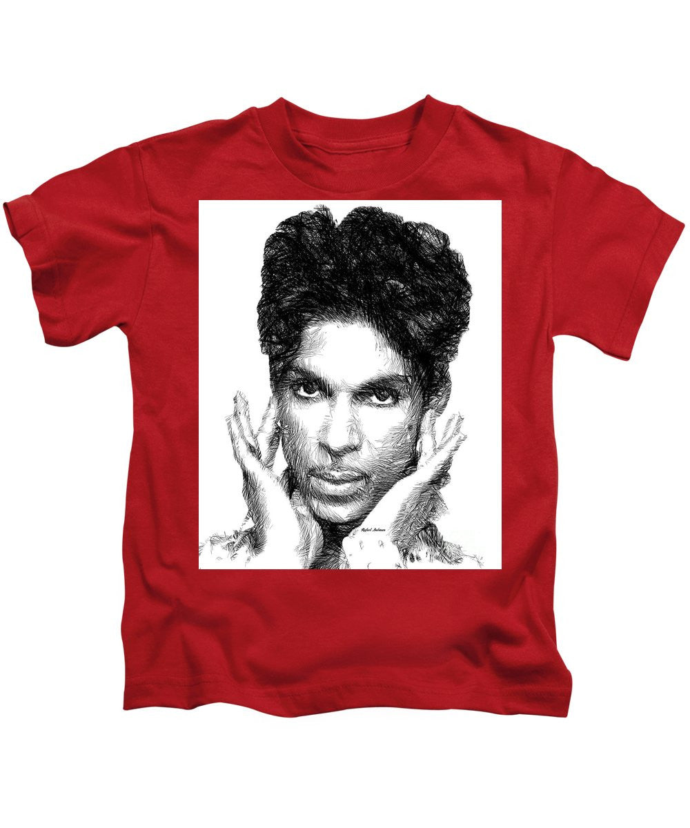 Kids T-Shirt - Prince - Tribute Sketch In Black And White 2