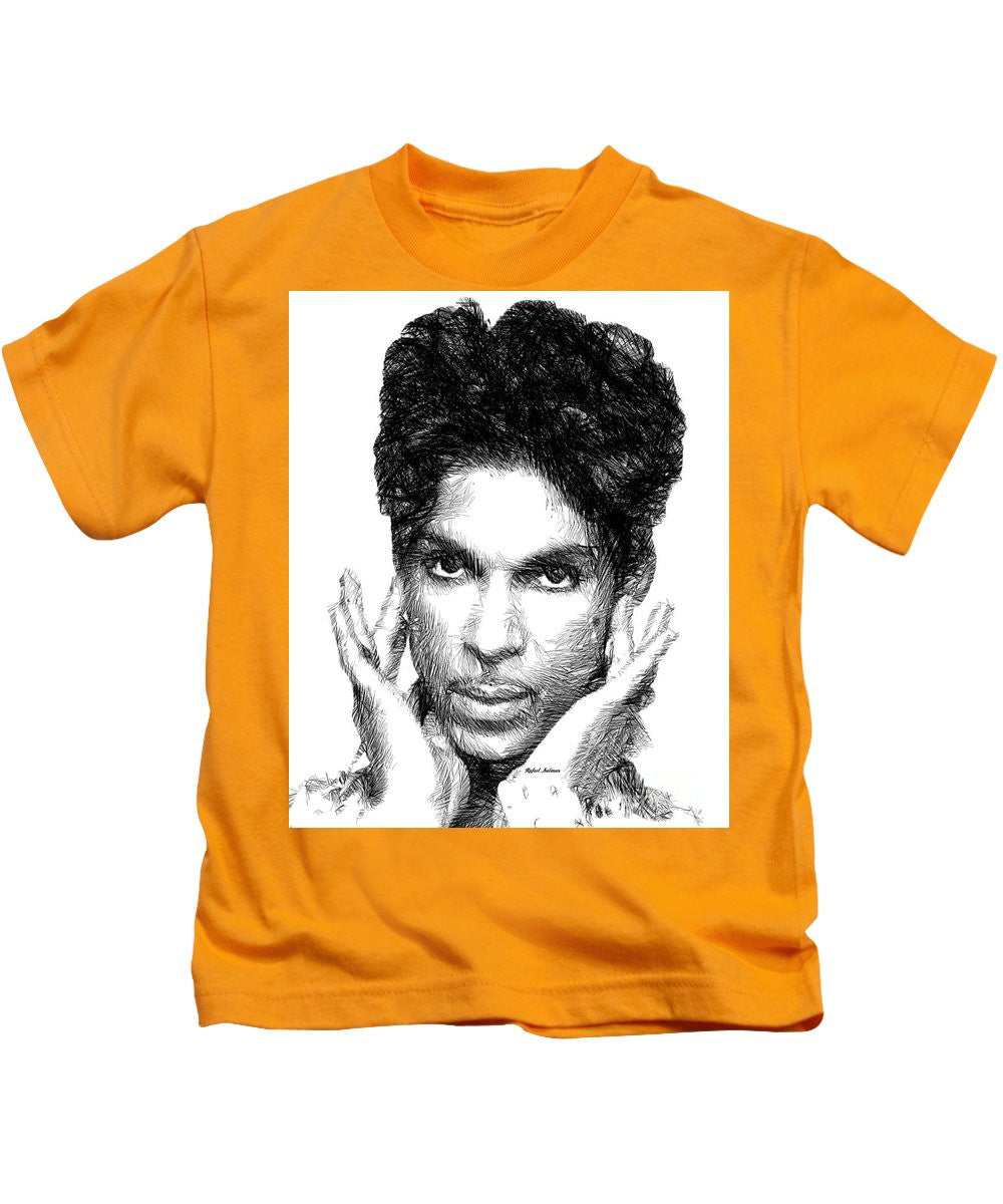 Kids T-Shirt - Prince - Tribute Sketch In Black And White 2