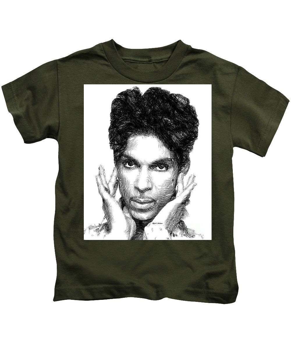 Kids T-Shirt - Prince - Tribute Sketch In Black And White 2