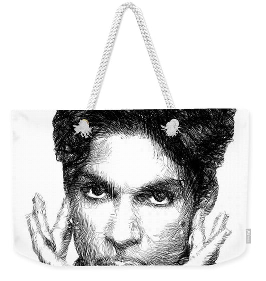 Weekender Tote Bag - Prince - Tribute Sketch In Black And White 2