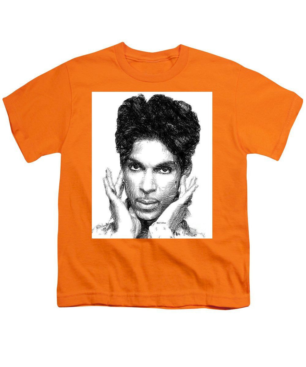 Youth T-Shirt - Prince - Tribute Sketch In Black And White 2