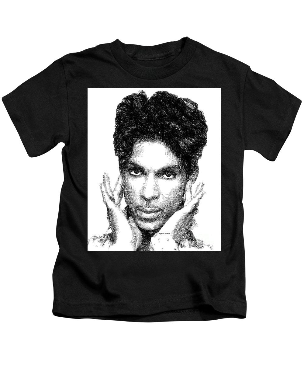 Kids T-Shirt - Prince - Tribute Sketch In Black And White 2