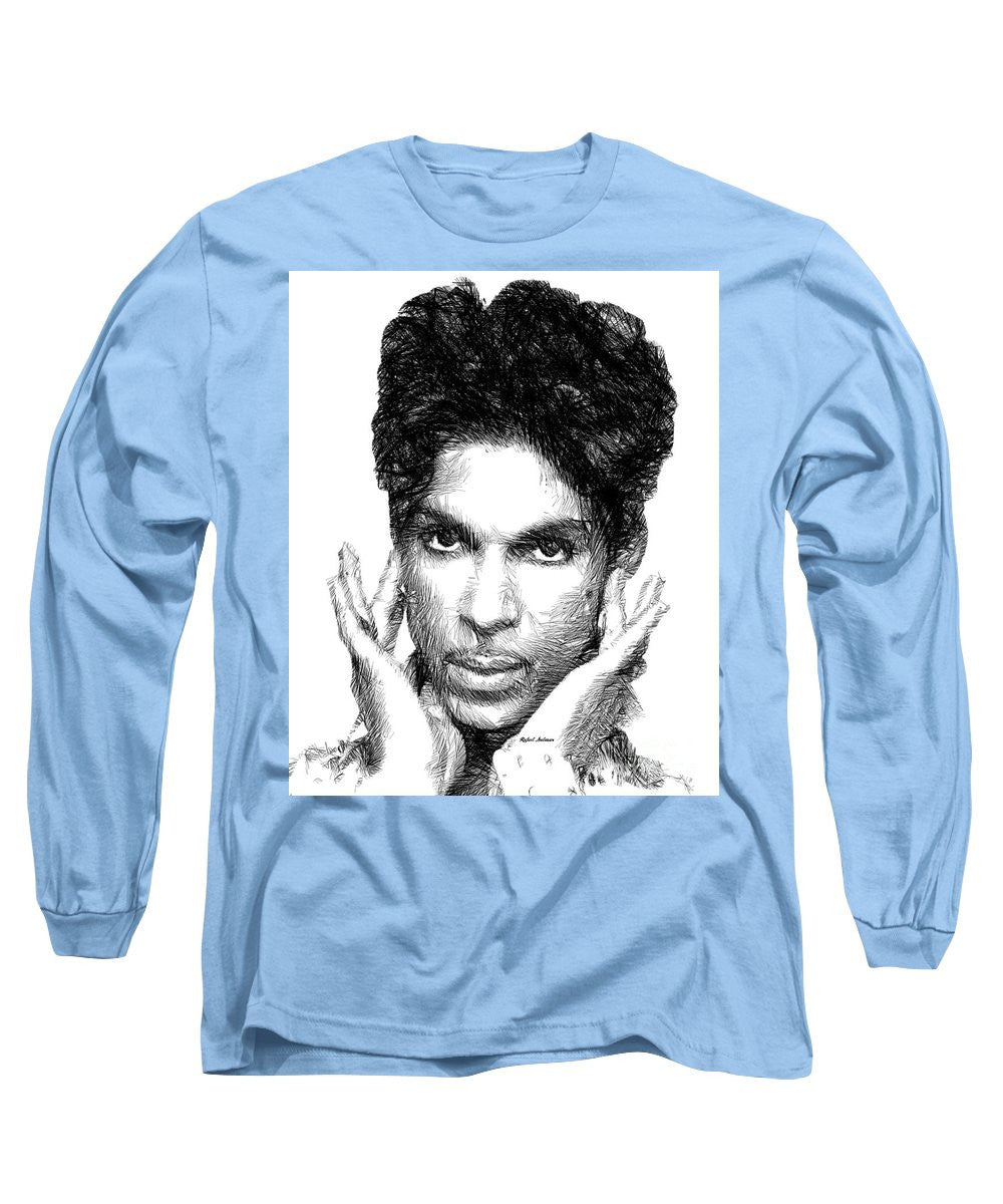 Long Sleeve T-Shirt - Prince - Tribute Sketch In Black And White 2