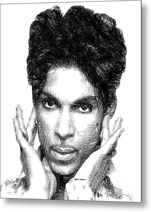 Metal Print - Prince - Tribute Sketch In Black And White 2