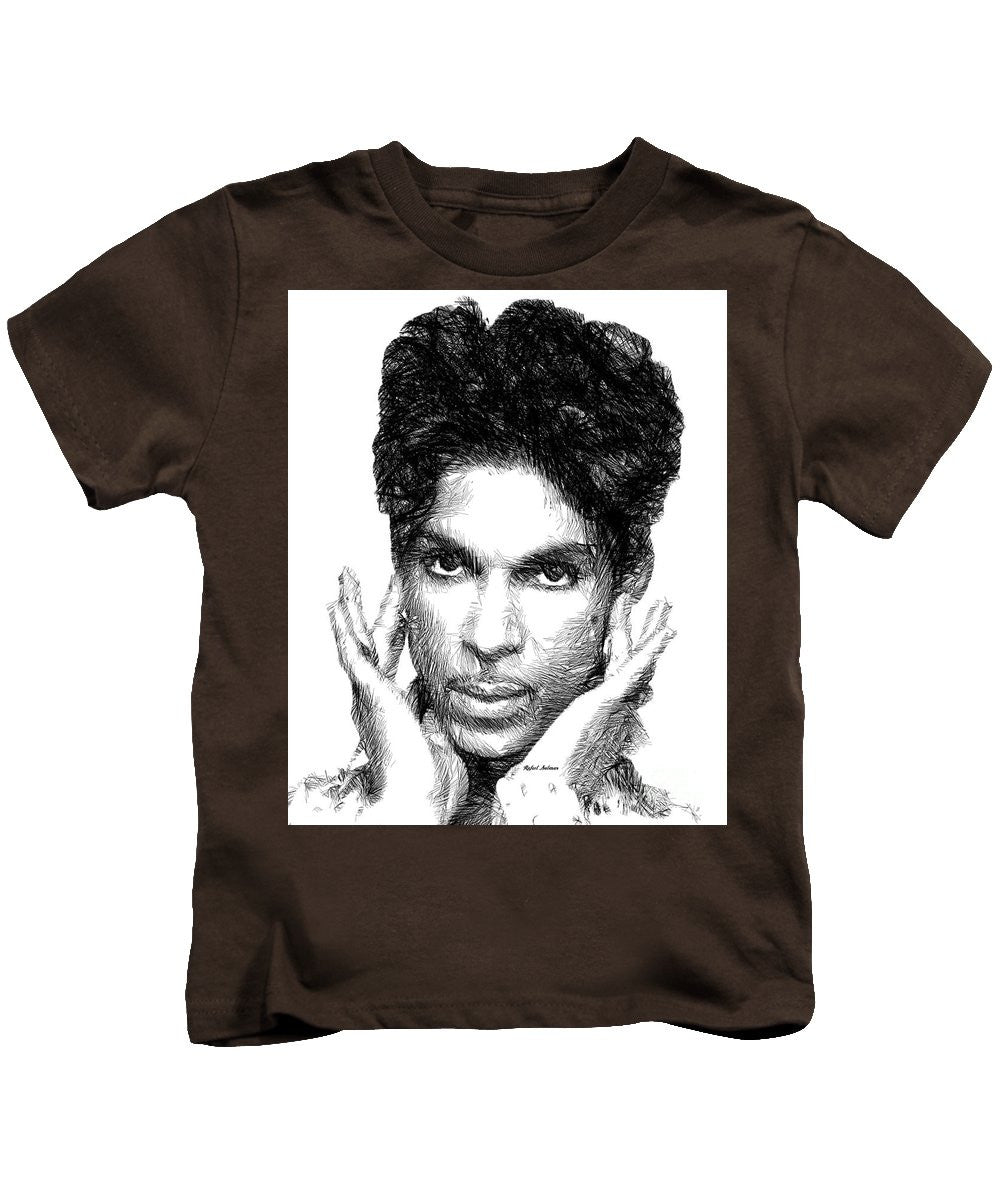 Kids T-Shirt - Prince - Tribute Sketch In Black And White 2